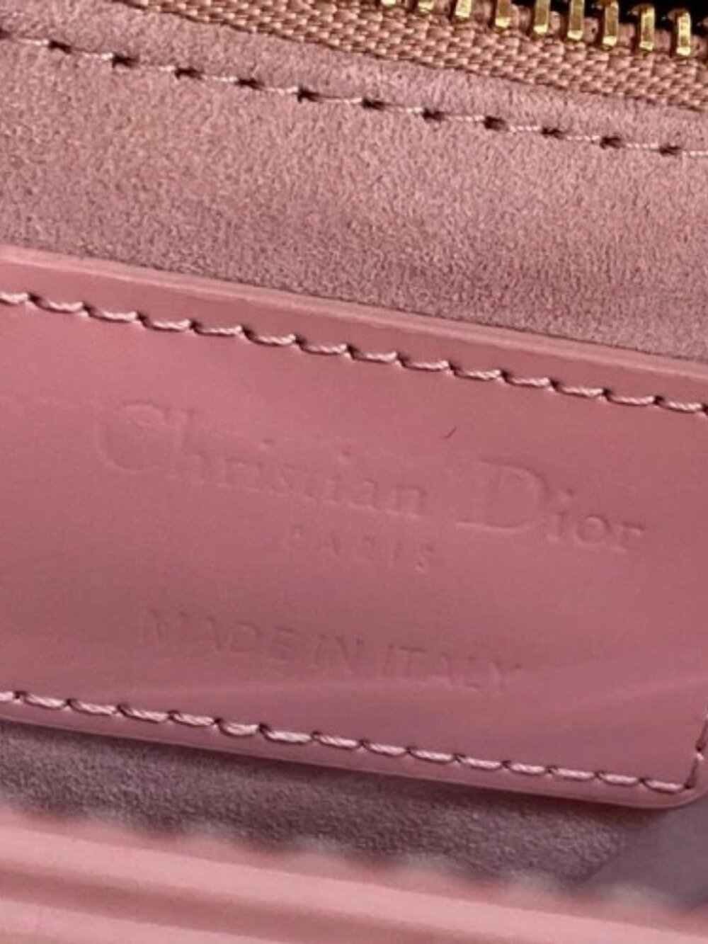 DIOR/ChristianDior Lady Dior Mini Bag Pink Patent Leather Handbag - Picture 8 of 16
